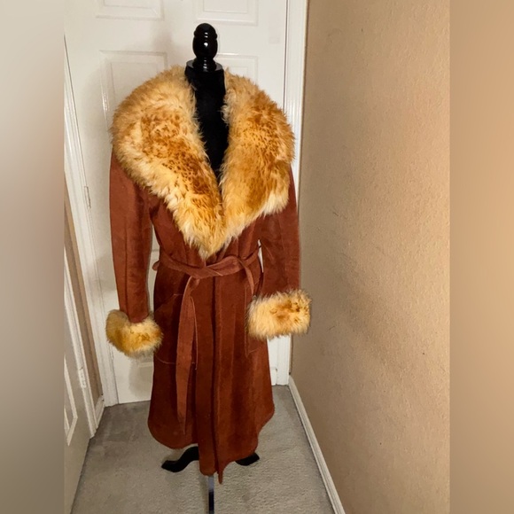 unbranded Jackets & Blazers - Vintage INSANE GORGEOUS  Rust Colored shearling sheepskin princess coat Size 12​